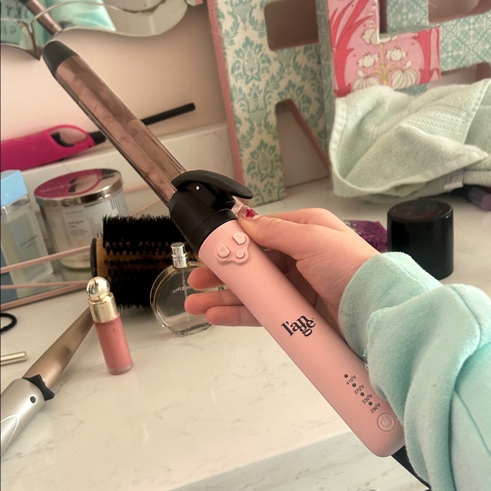 Lange Pink Curling Iron with Black Clamp